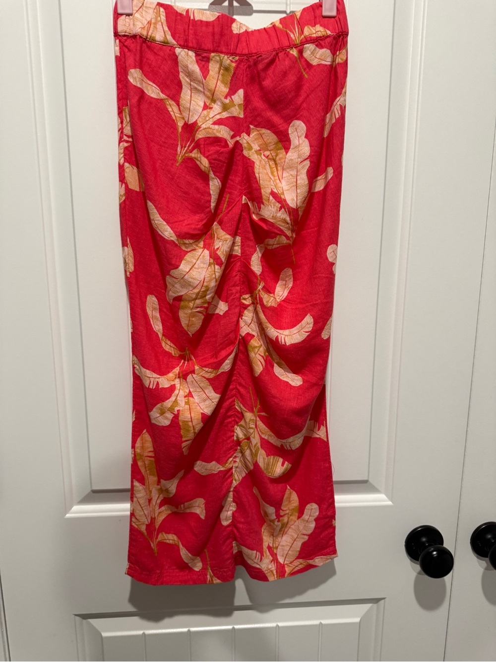 Colleen Lopez Coral Midi Skirt with the khaki Leaf Print Linen Blend - Picture 6 of 7
